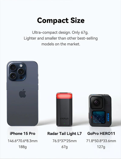 Cycplus L7 Bisiklet Radarı Işıklı RDR-100