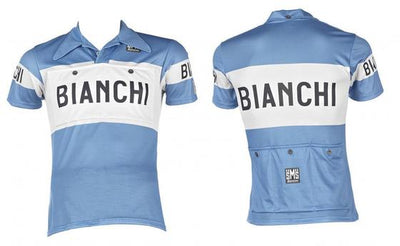 Koleksiyonluk Santini Retro Bianchi Bisiklet Forması PE942PLBIANC