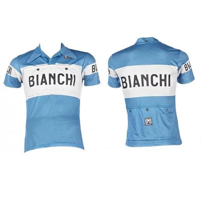 Koleksiyonluk Santini Retro Bianchi Bisiklet Forması PE942PLBIANC