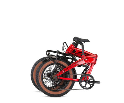 Loop Armour Elektrikli Fat Bike Çift Süspansiyon 20 Jant Kırmızı Siyah