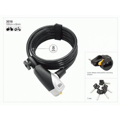 Magnum 8x1800mm Anahtarlı Bisiklet Kilidi 3018 KLT-117