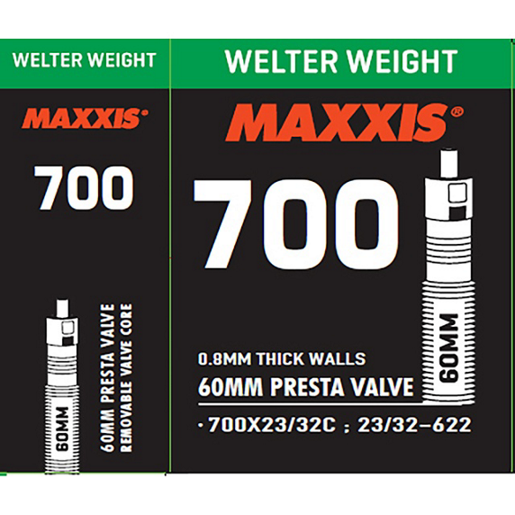Maxxis Welter Weight 700x23/32c Slim Valve Road Bike Inner Tube 60mm