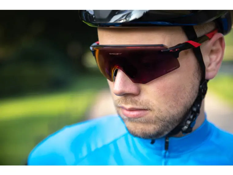 Oakley Encoder Cycling Sunglasses Matte White Prizm Trail Torch