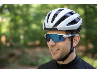 Велосипедные солнцезащитные очки Oakley Radar EV PATH с полированным белым сапфиром Prizm