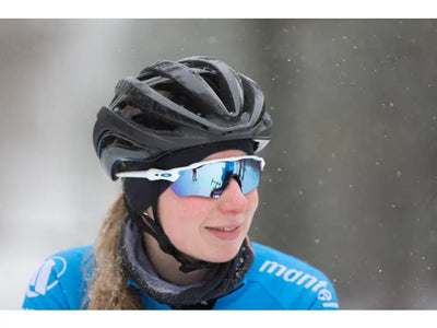 Велосипедные солнцезащитные очки Oakley Radar EV PATH с полированным белым сапфиром Prizm