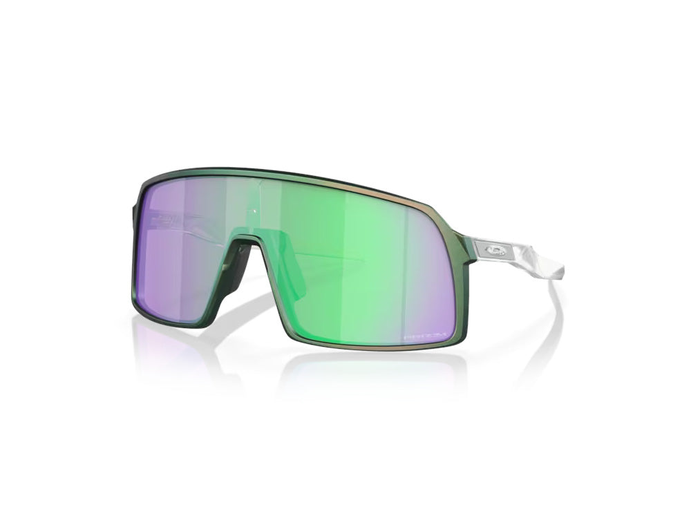 Oakley Sutro Cycling Sunglasses Matte Silver Green Colorshift Prizm Road Jade