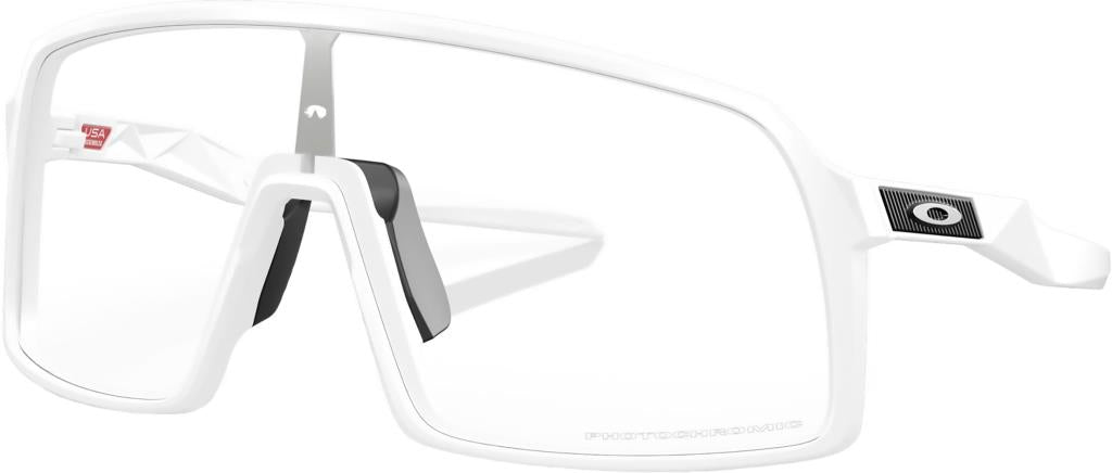 Oakley Sutro Cycling Sunglasses Matte White Clear Photochromic