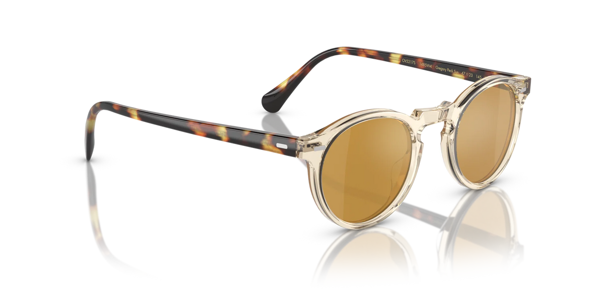 Oliver Peoples Gregory Peck Sun Özel Seri Güneş Gözlüğü OV5217S1485W4 Buff/Dark Tortoise Brown Gold Mirror MG 50 Ekartman