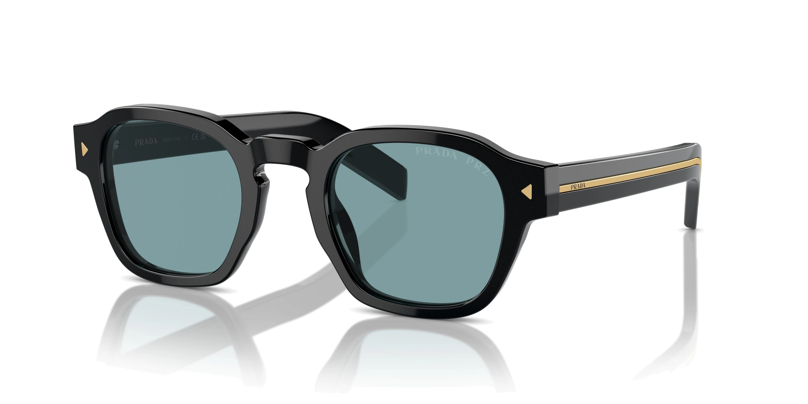 Prada Polarize Güneş Gözlüğü 0PR A16S 52 Ekartman 16K04D Black Green Polar
