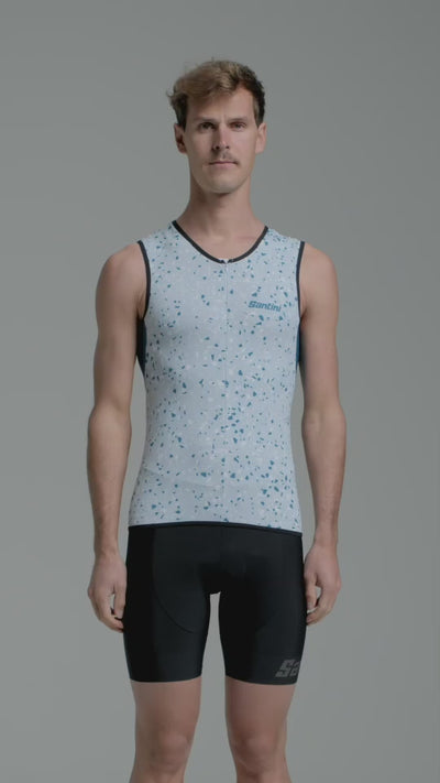Santini Sleek Pietra Tri Top Sleveless Erkek Triathlon Üst 1T6300SLEEKPIET