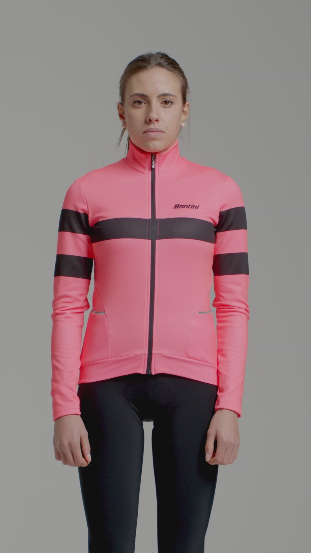 Santini Coral Bengal Kadın Termal Kışlık Bisiklet Forması 2W216175CORALBENG