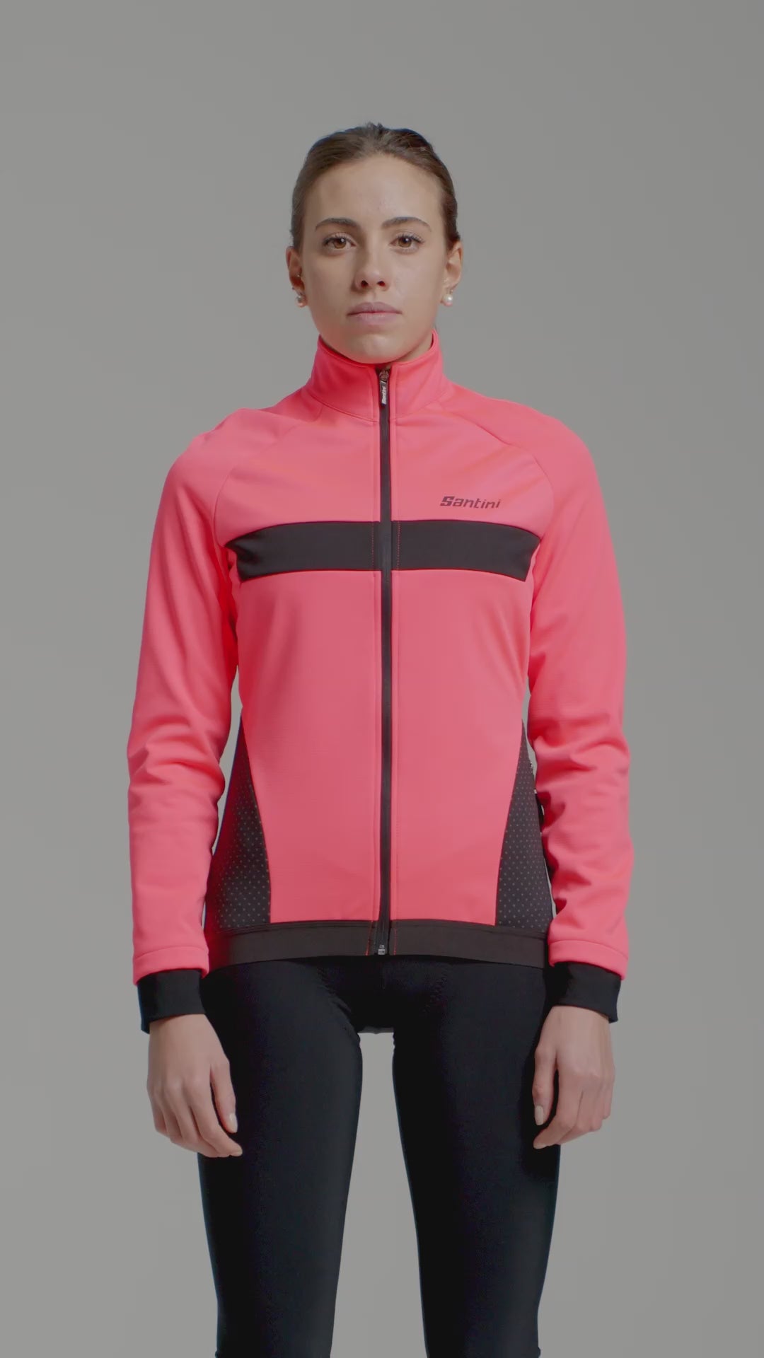 Santini CORAL BENGAL Polartec Kadın Kışlık Bisiklet Ceketi 2W51775CORALBENG