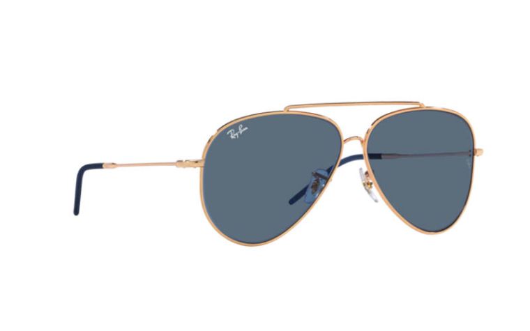 Ray-Ban Aviator Reverse 0RBR0101S Güneş Gözlüğü 92023A Rose Gold Dark Blue 59 Ekartman