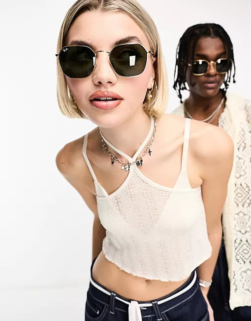 Ray-Ban Hexagonal 0RB3548N Güneş Gözlüğü 002/58 Black G-15 Green 54 Ekartman