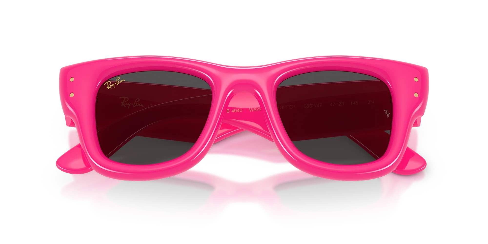Ray-Ban Wayfarer Puffer A$AP ROCKY Special Edition Sunglasses RB4940 683287 Fuchsia Ultra Black Size 47 