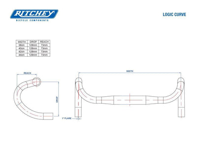 Ritchey Comp Logic Curve Yol Bisikleti Gidonu Siyah 42 cm