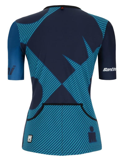 Santini Ironman Sleeved Tritop Kadın Triathlon Üst Forma 9I65SS00CUPIO Water