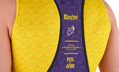 Santini PUY DE DOME Tour De France Özel Seri Unisex Askılı Bisiklet Taytı RE1075FBPDD3TDF