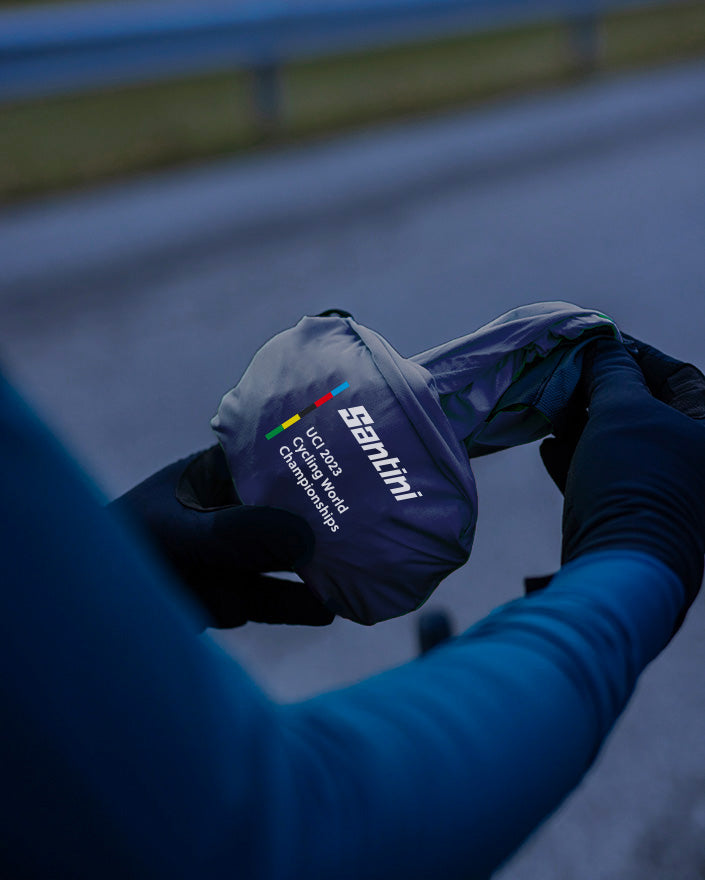 Santini UCI Cycling World Championships City Grid Glasgow Road World Cup Rain Jacket Erkek Yağmurluk Ceket RE52275CITY3WCG