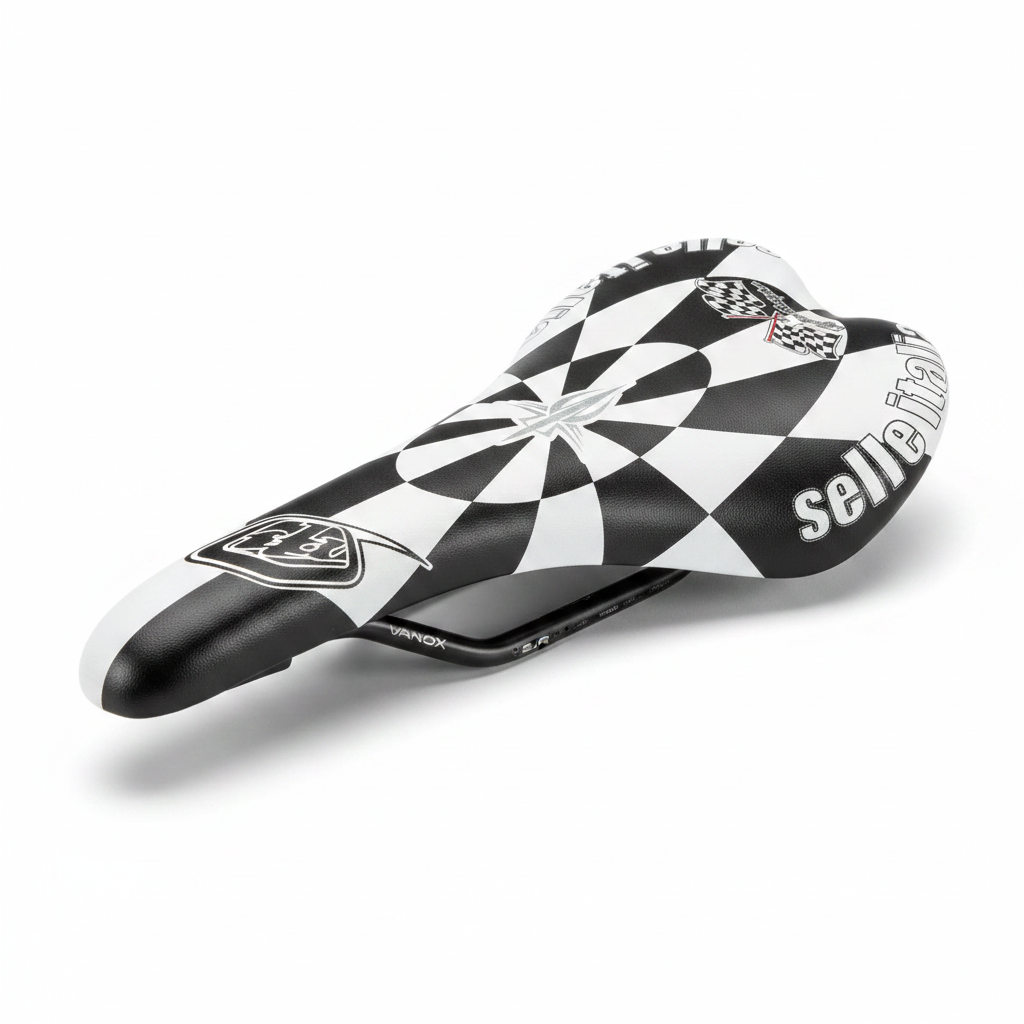 Selle Italia SLR Troy Lee Design Check It Sele Siyah Beyaz