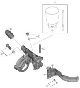 Винт крышки рычага гидравлического тормоза Shimano BL-M988 Y8V398010