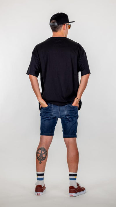 Siyah Pyke Oversize Tişört