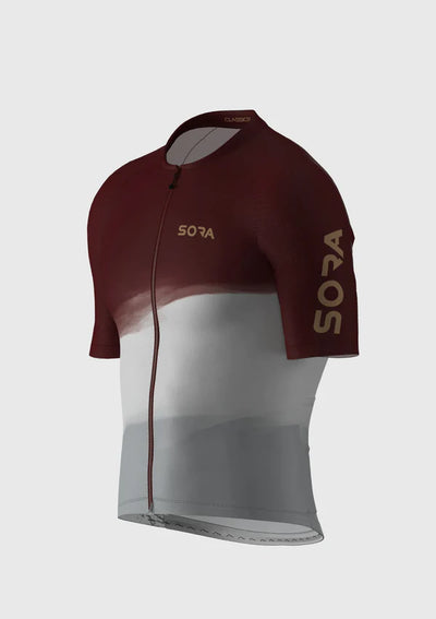 Sora Claret Red-White Classic 2 Cycling Jersey