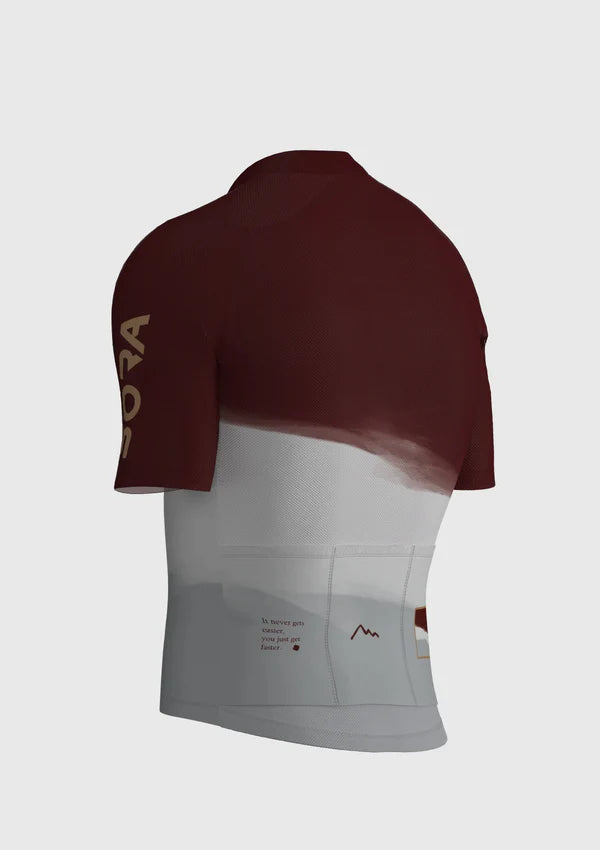 Sora Claret Red-White Classic 2 Cycling Jersey