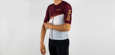 Sora Claret Red-White Classic 2 Cycling Jersey