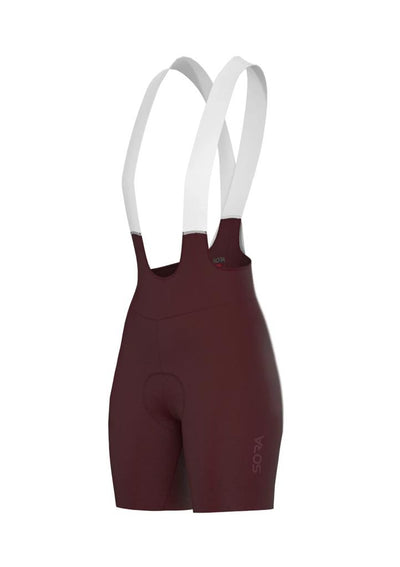 Sora Claret Red Road Racer Women's Cycling Tights with Suspenders