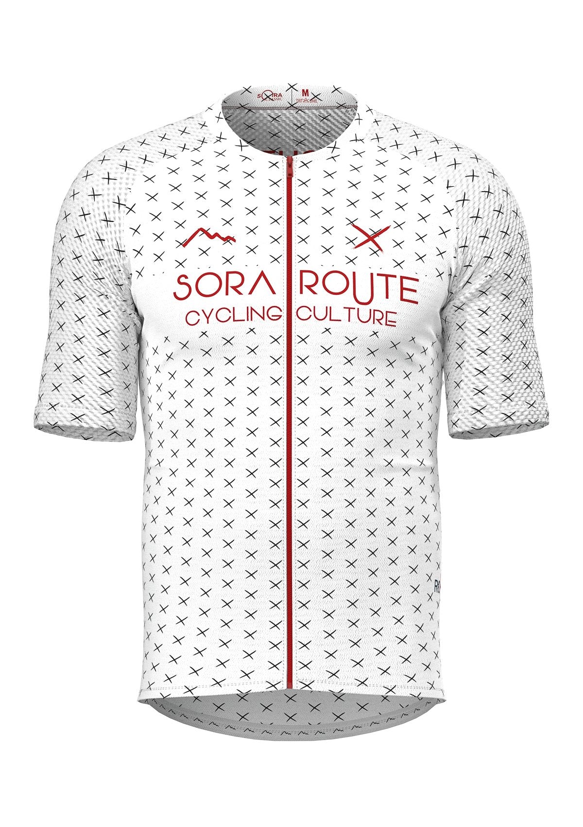 Sora Red/White Route Classic Slim Cycling Jersey 
