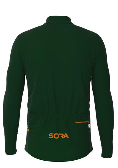 Sora Green Regular Long Sleeve Spring Cycling Jersey