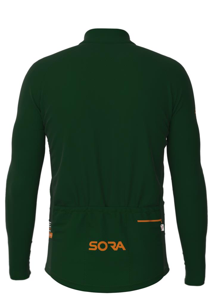 Sora Green Regular Long Sleeve Spring Cycling Jersey