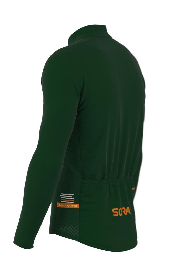 Sora Green Regular Long Sleeve Spring Cycling Jersey