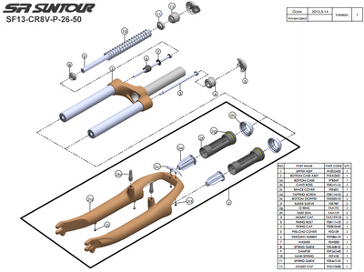 Suntour Cr-8V' V Brake 28 Rim Амортизаторная вилка Матовый серый