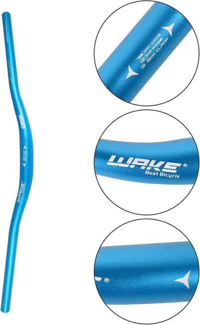 Wake Aluminum Handlebar 780mm Riser 31.8mm Blue