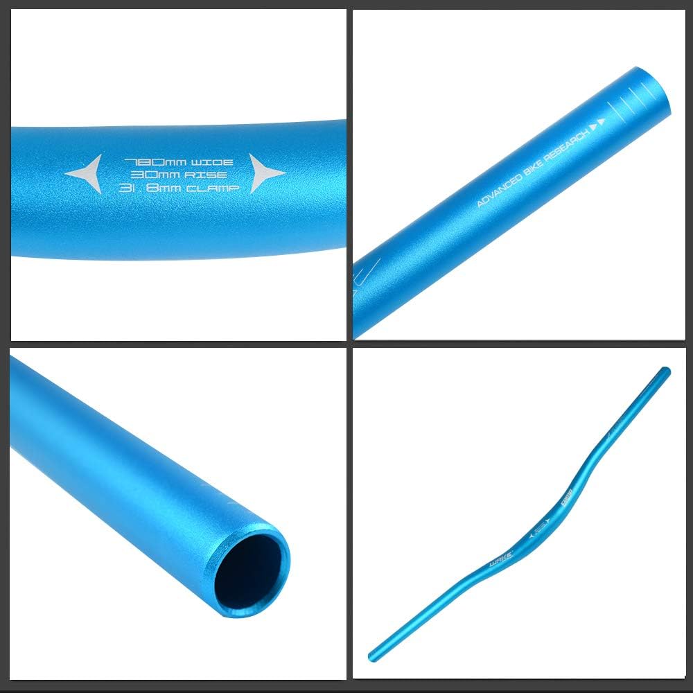 Wake Aluminum Handlebar 780mm Riser 31.8mm Blue